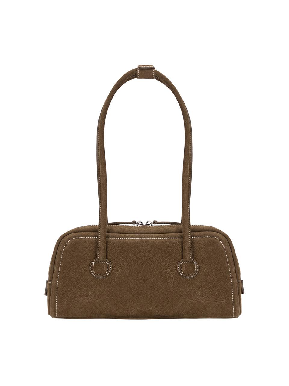 Margesherwood-SOFT BAGUETTE BAG chestnut nubuck-EE047656-dgallerystore