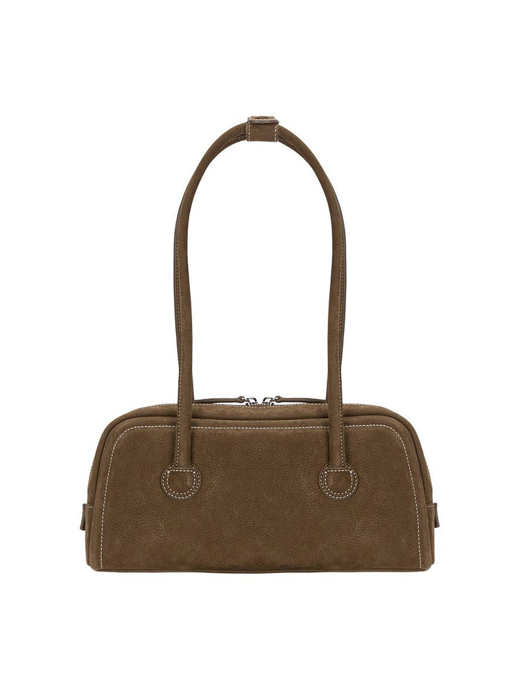 Margesherwood-SOFT BAGUETTE BAG chestnut nubuck-EE047656-dgallerystore