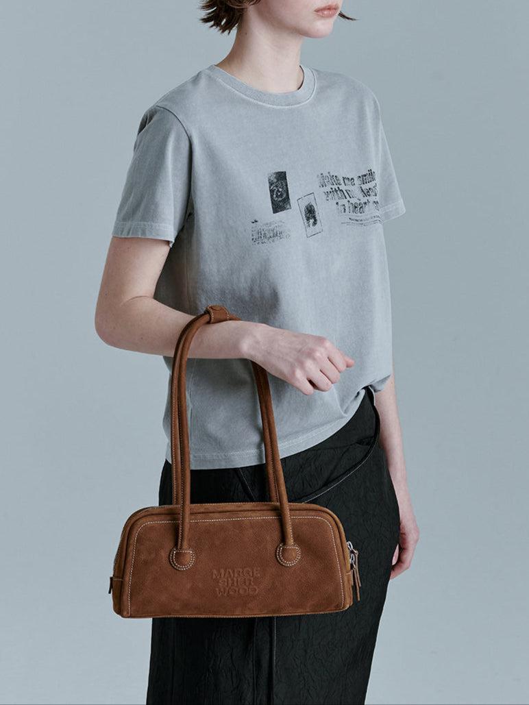 Margesherwood-SOFT BAGUETTE BAG chestnut nubuck-dgallerystore