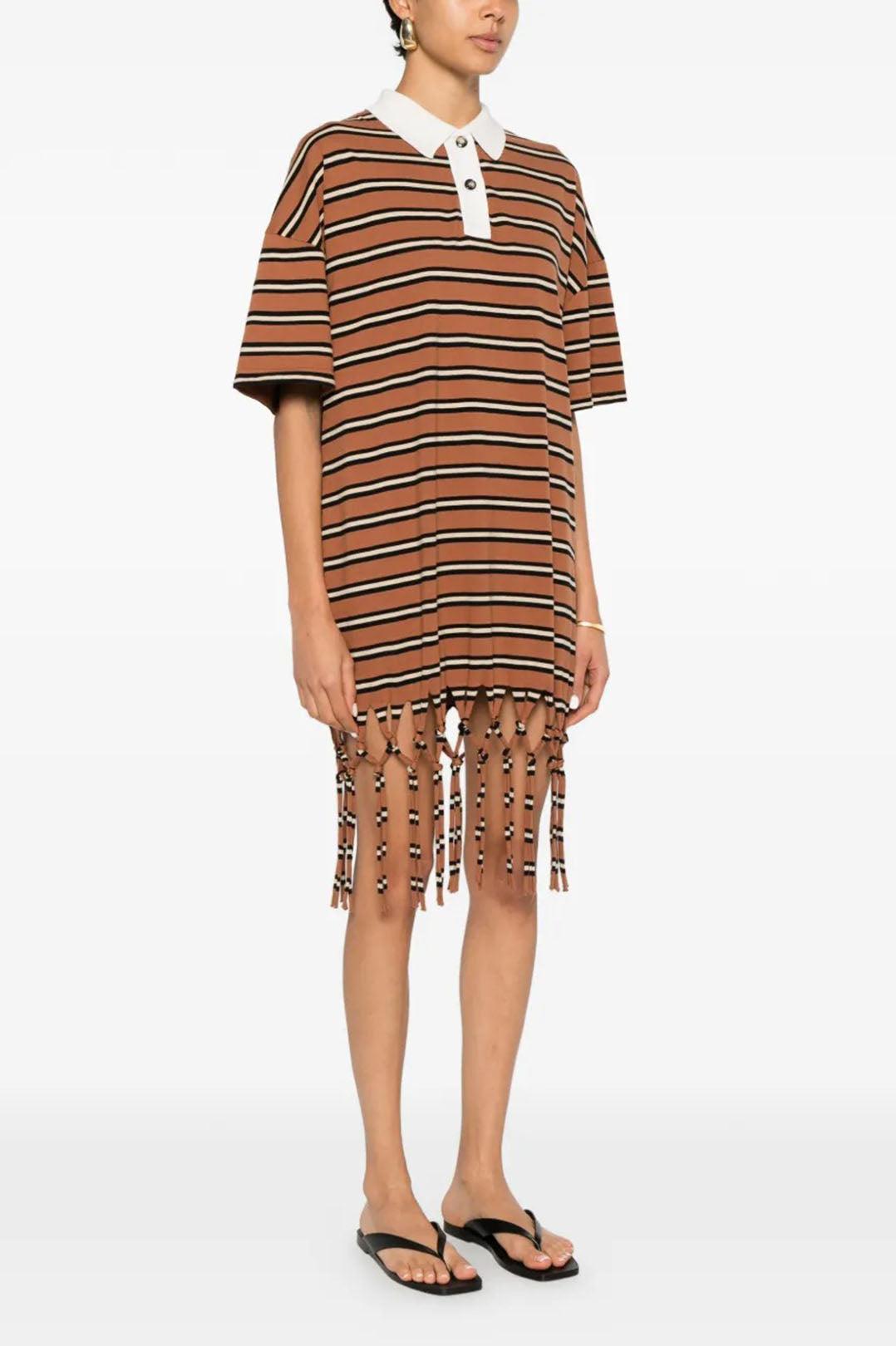 Nanushka-Benigna Fringed Polo Neck Dress-dgallerystore
