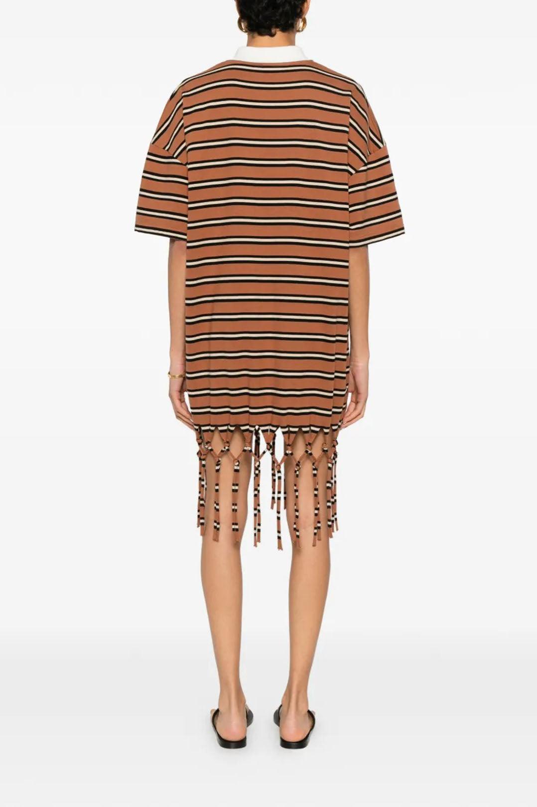 Nanushka-Benigna Fringed Polo Neck Dress-dgallerystore