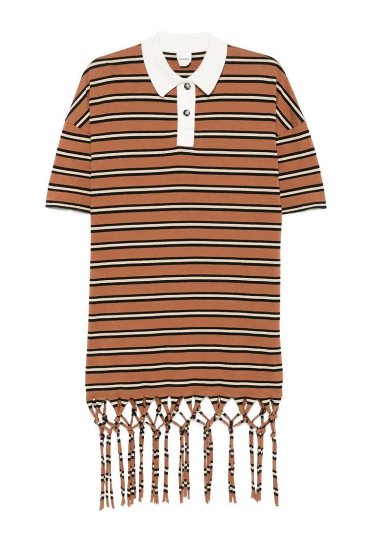 Nanushka-Benigna Fringed Polo Neck Dress-dgallerystore