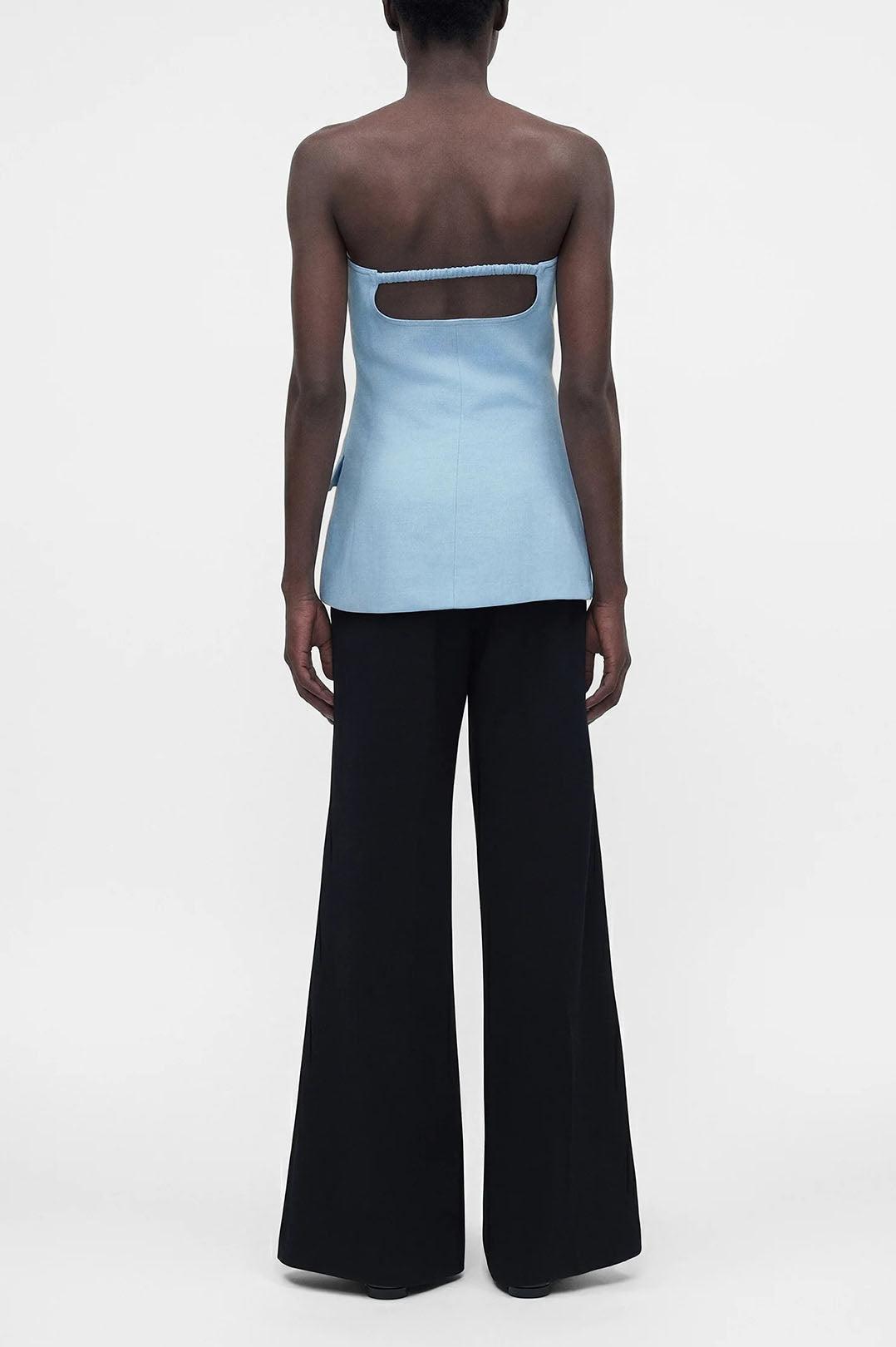 Nanushka-Maleah Linen Viscose Buttoned Tube Top-dgallerystore