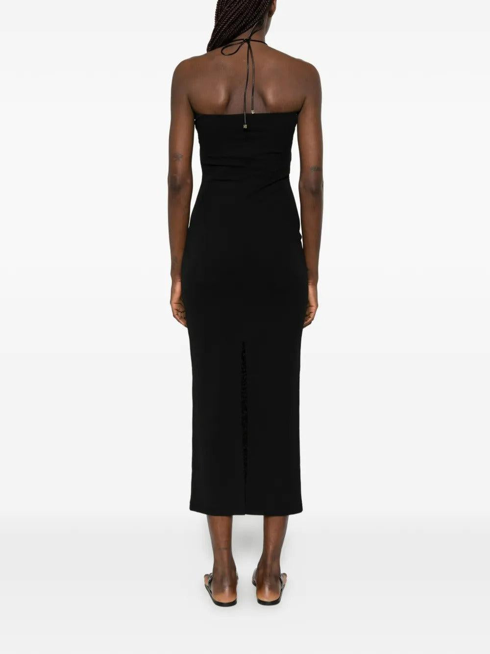 Nanushka-Nanushka halterneck cut out detail midi dress-dgallerystore
