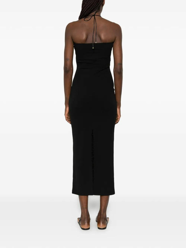 Nanushka-Nanushka halterneck cut out detail midi dress-dgallerystore