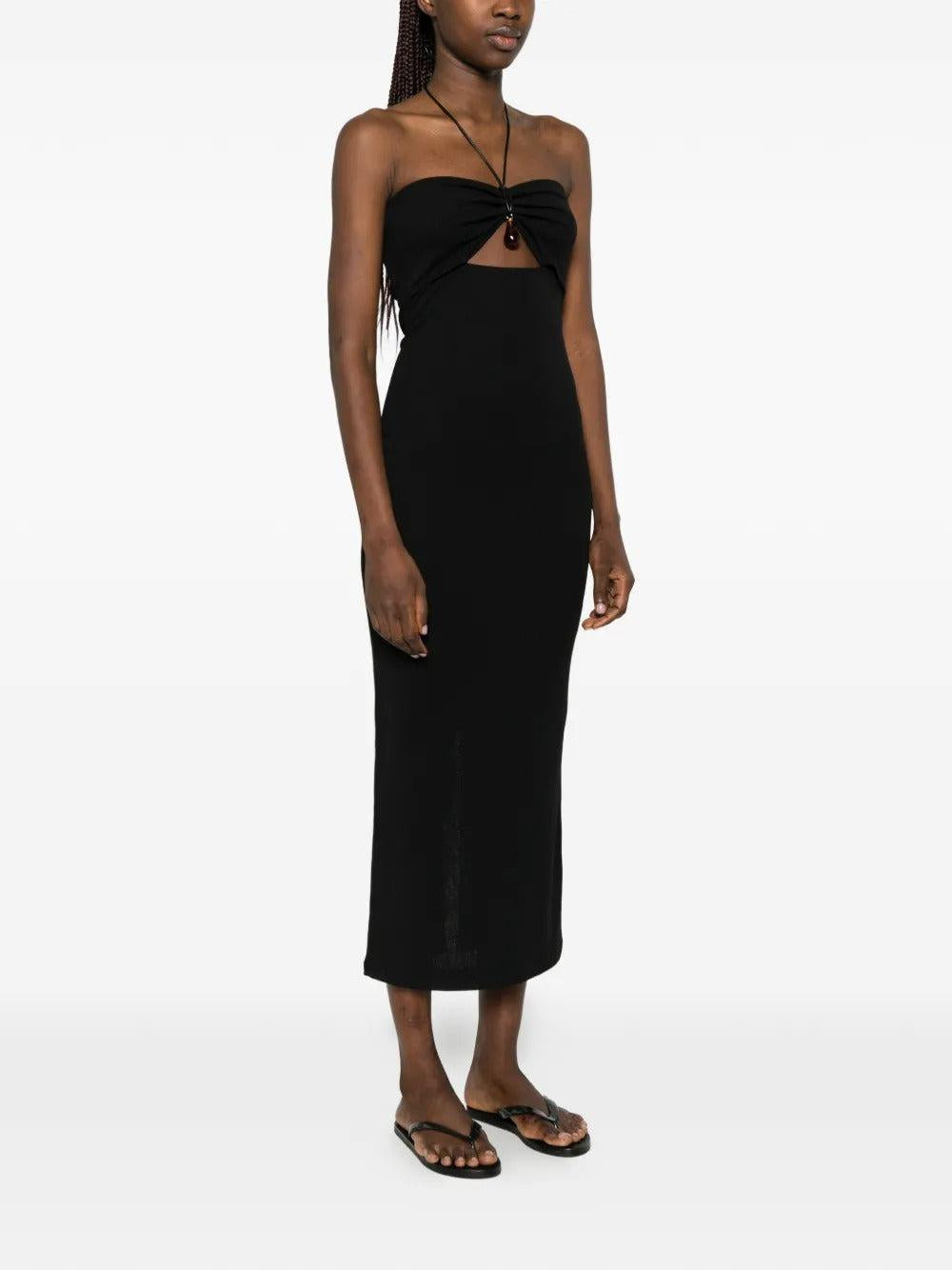 Nanushka-Nanushka halterneck cut out detail midi dress-dgallerystore