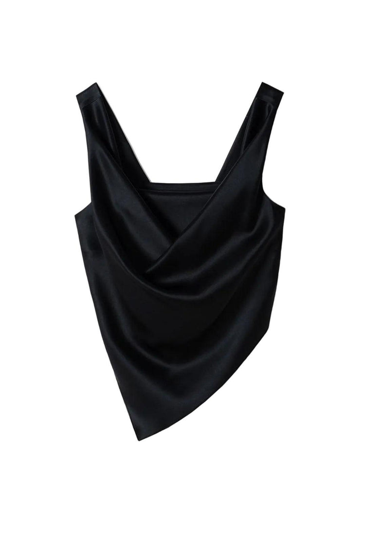 Nanushka-Petra sleeveless draped slip satin top black-dgallerystore