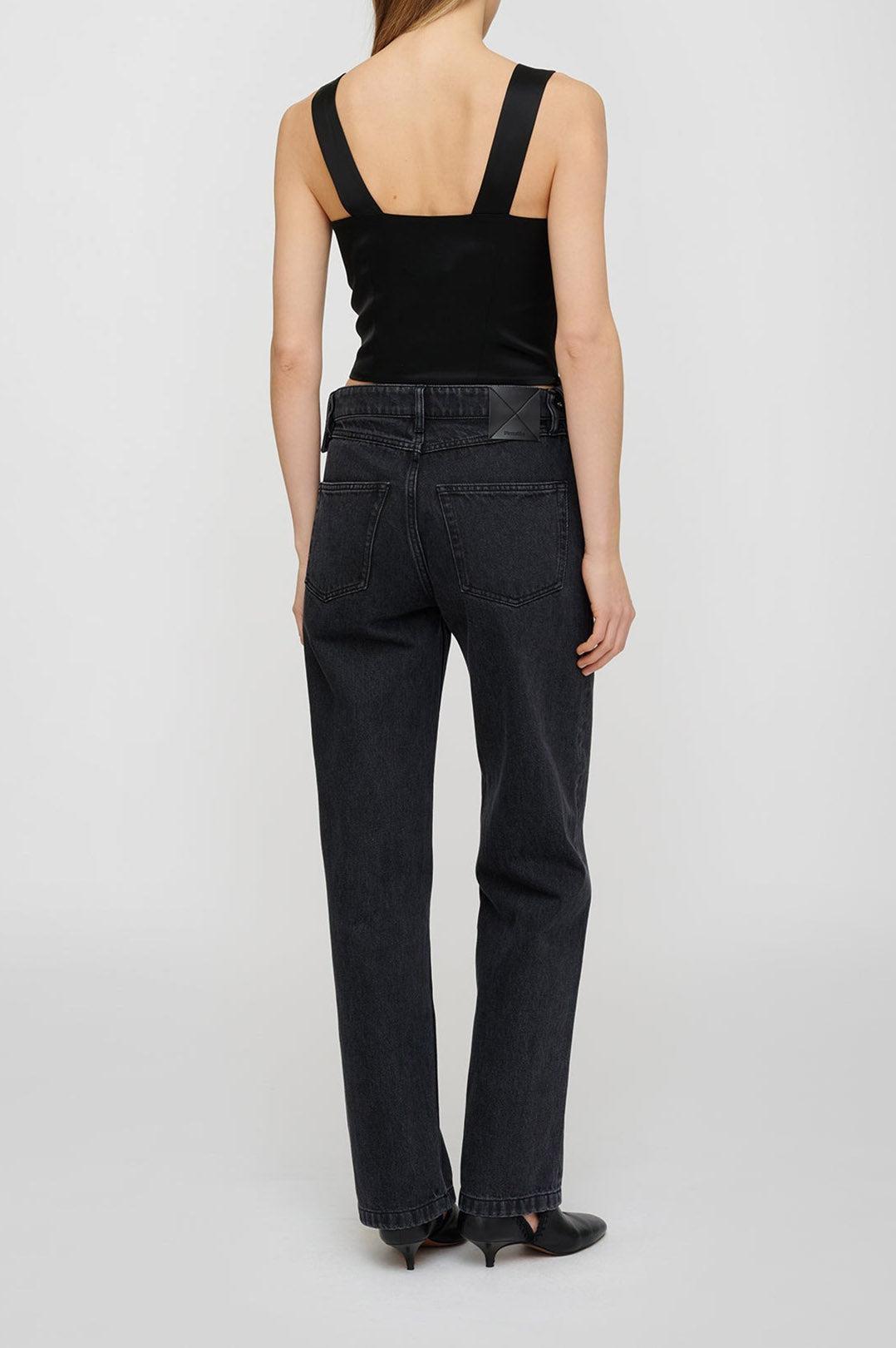 Nanushka-Petra sleeveless draped slip satin top black-dgallerystore