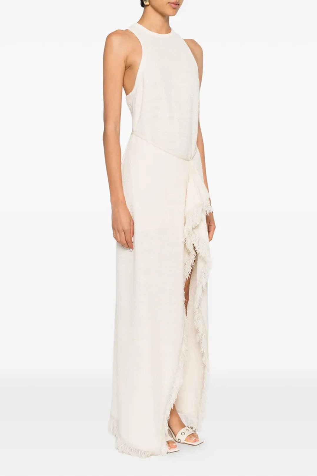 Nanushka-Rayen Mid-Length Dress in Ivory-dgallerystore