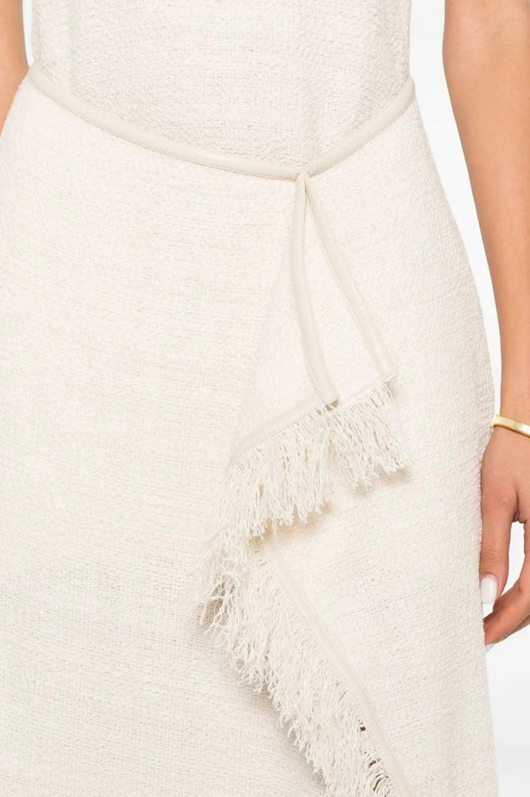 Nanushka-Rayen Mid-Length Dress in Ivory-dgallerystore