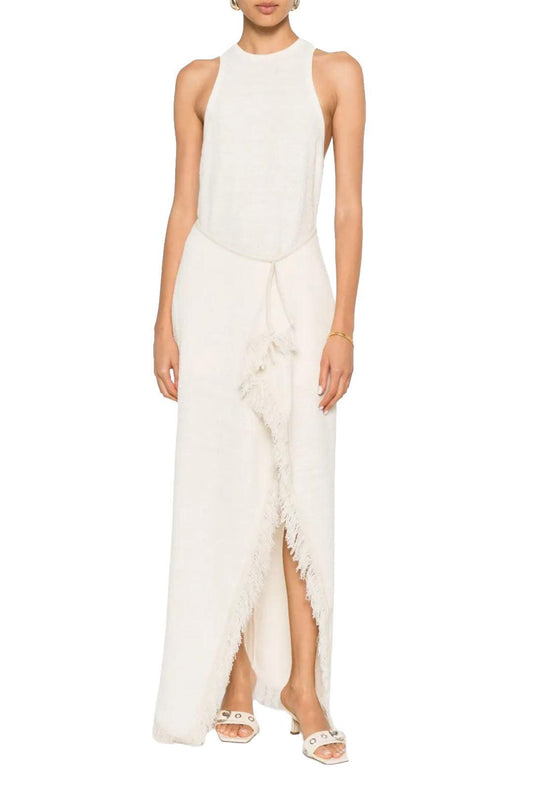 Nanushka-Rayen Mid-Length Dress in Ivory-dgallerystore