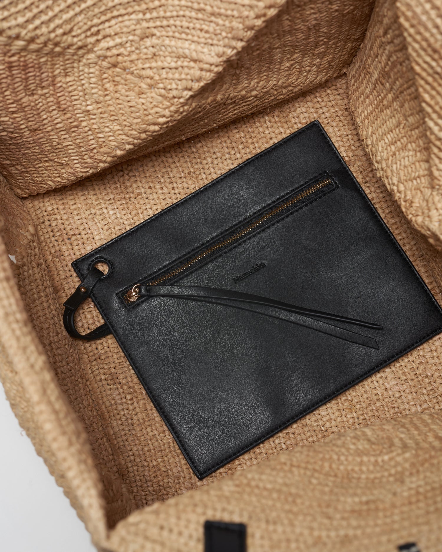 Nanushka-THE ORIGAMI TOTE LARGE NATURAL/BLACK-dgallerystore