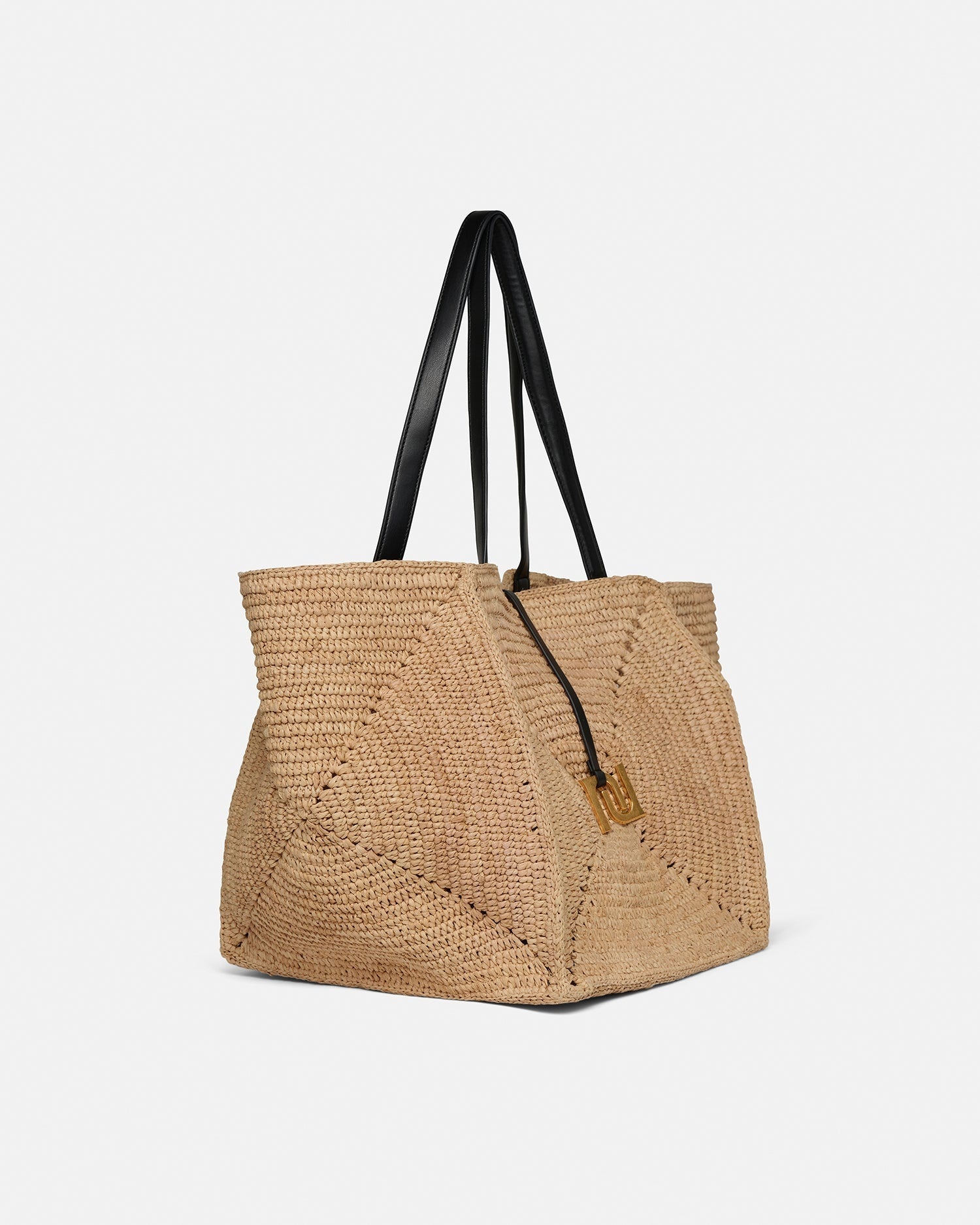 Nanushka-THE ORIGAMI TOTE NATURAL/BLACK-dgallerystore