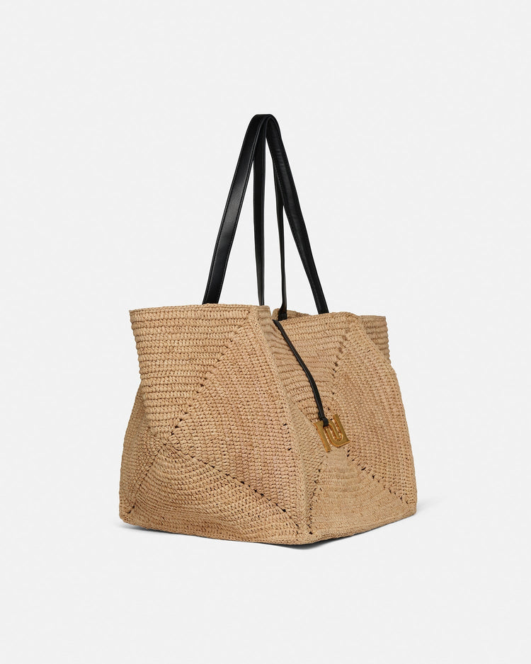 Nanushka-THE ORIGAMI TOTE NATURAL/BLACK-dgallerystore
