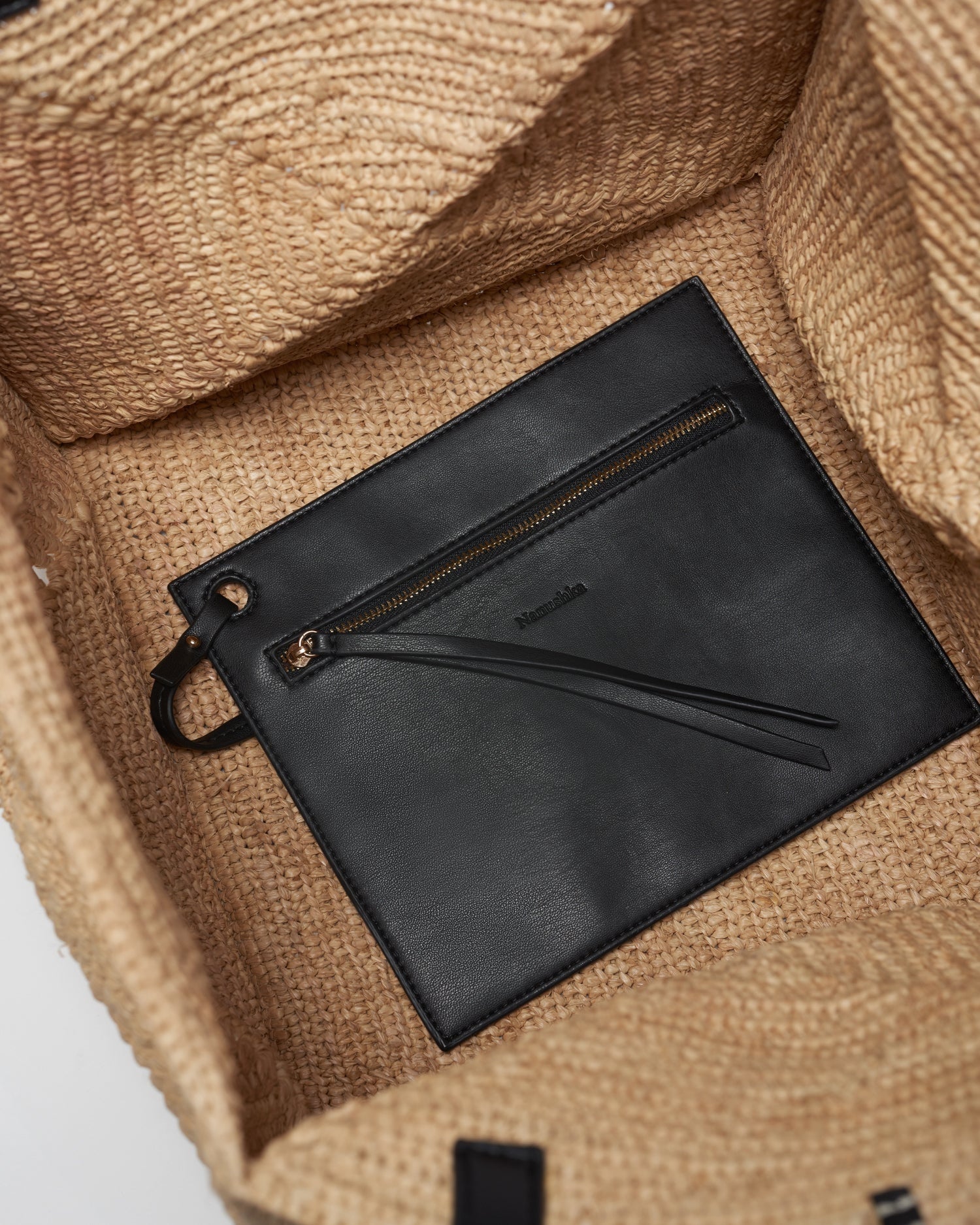 Nanushka-THE ORIGAMI TOTE NATURAL/BLACK-dgallerystore