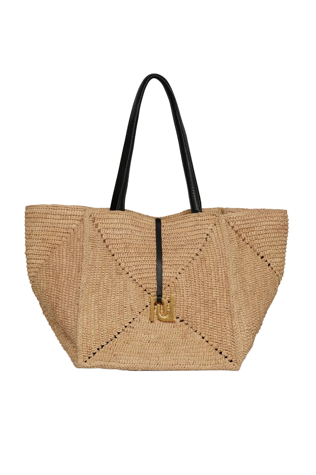 Nanushka-THE ORIGAMI TOTE NATURAL/BLACK-dgallerystore