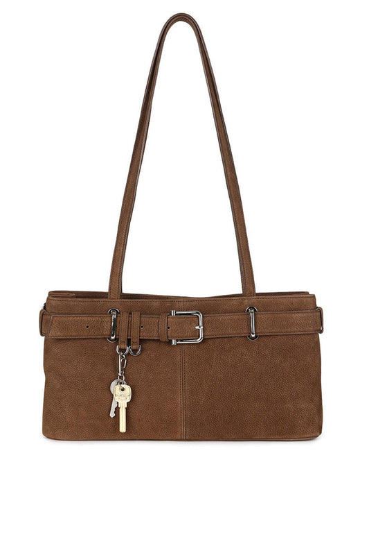 Osoi-Shoulder Brocle in Nubuck Brown-dgallerystore
