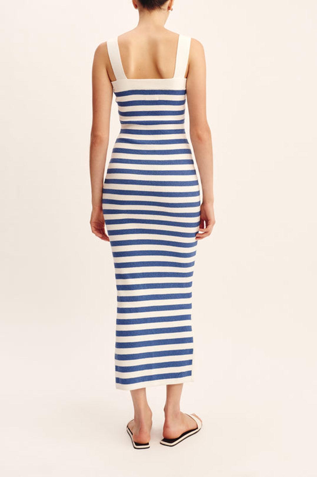 POSSE Ari Dress | Blue/Stripe | Size M