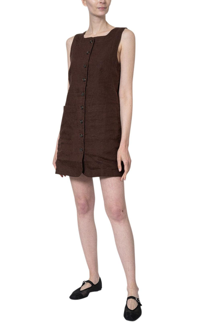 Posse-Emma Button Down Mini Dress-dgallerystore