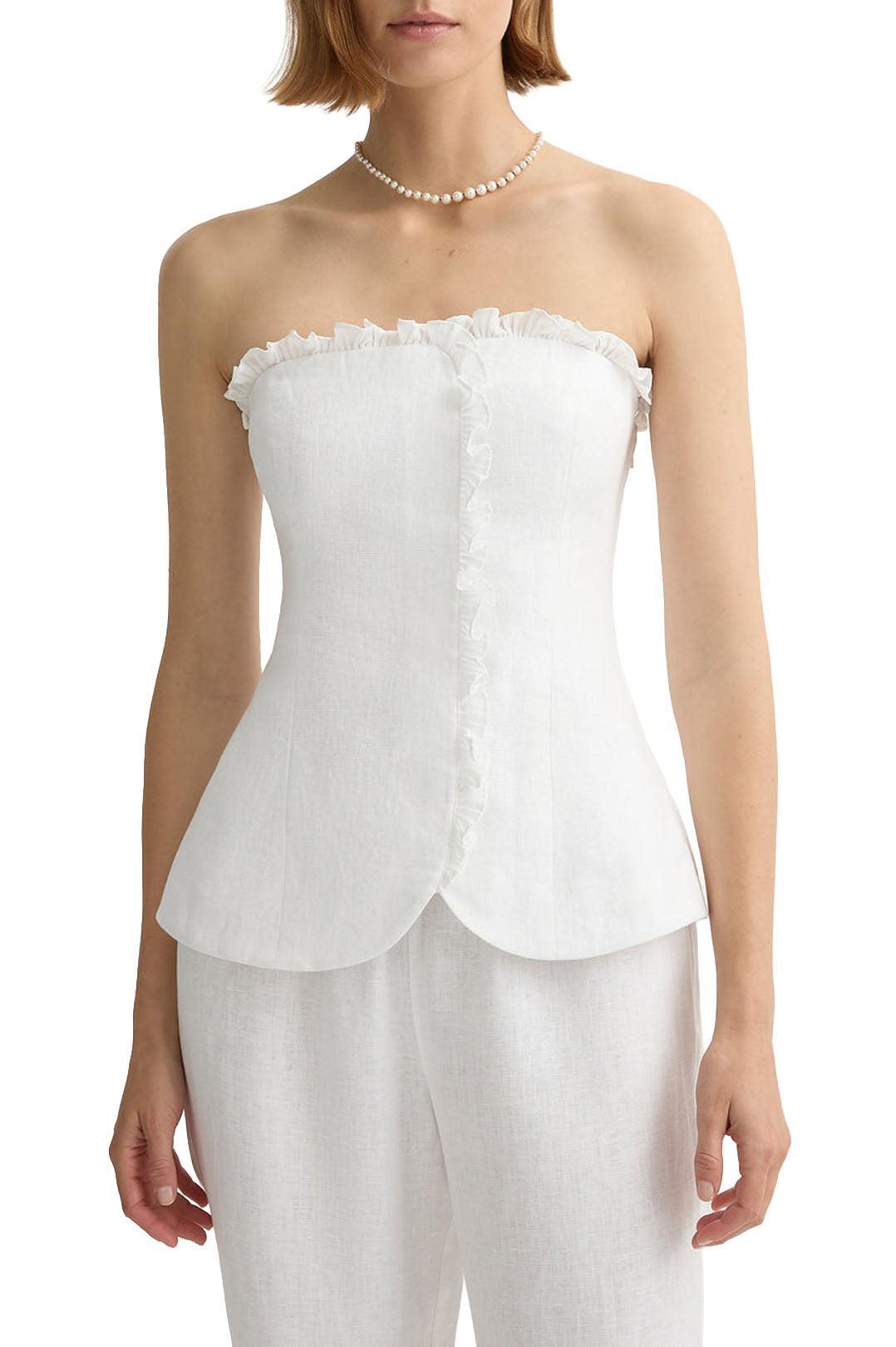 Posse-Florence strapless top ivory-dgallerystore