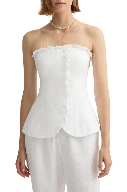 Posse-Florence strapless top ivory-dgallerystore