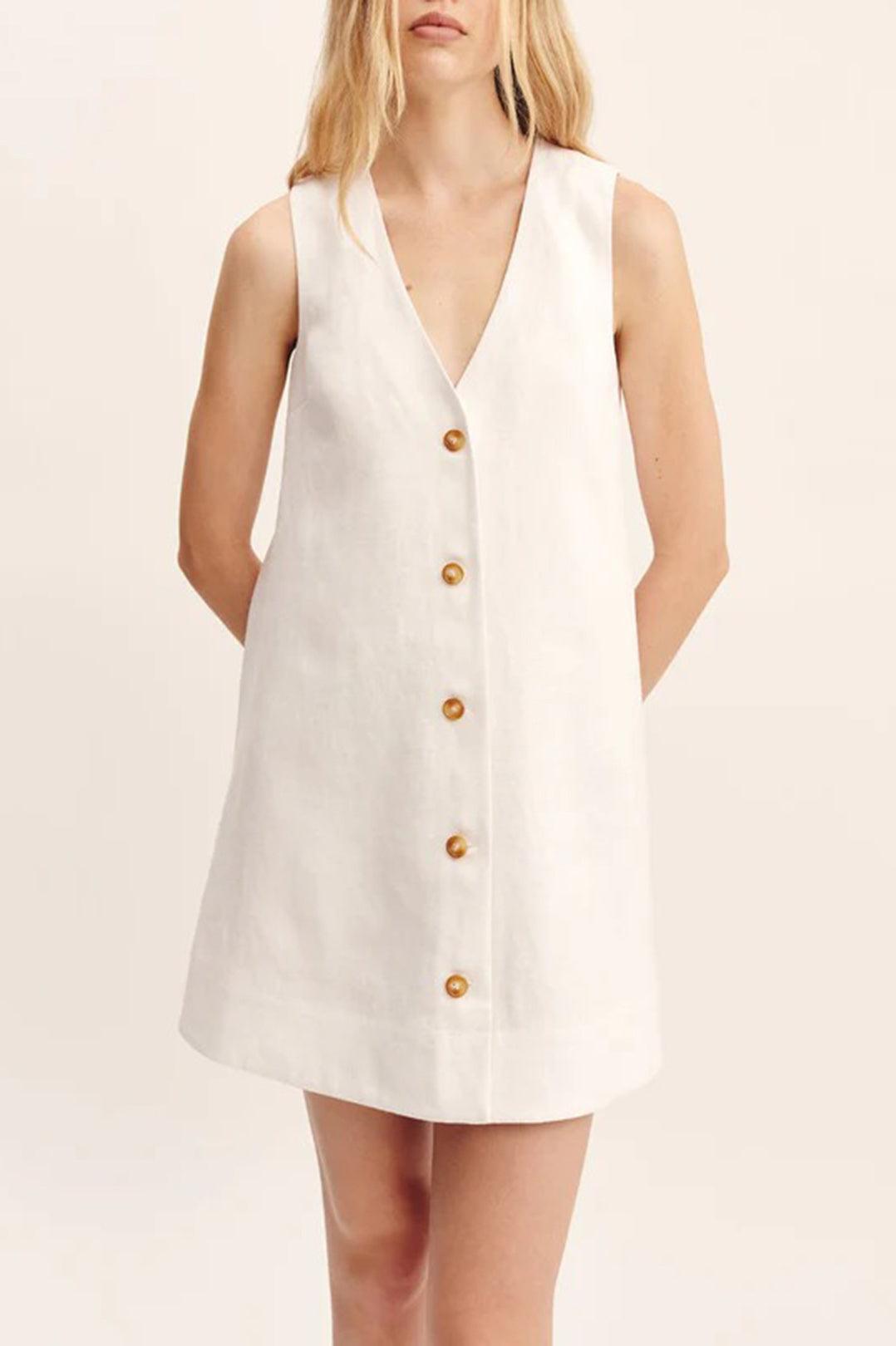 posse mini dress Nancy in Ivory Size XS Baby Pink & Sky SCV021327_B_M dry flat Imported Size:M (US 6-8)