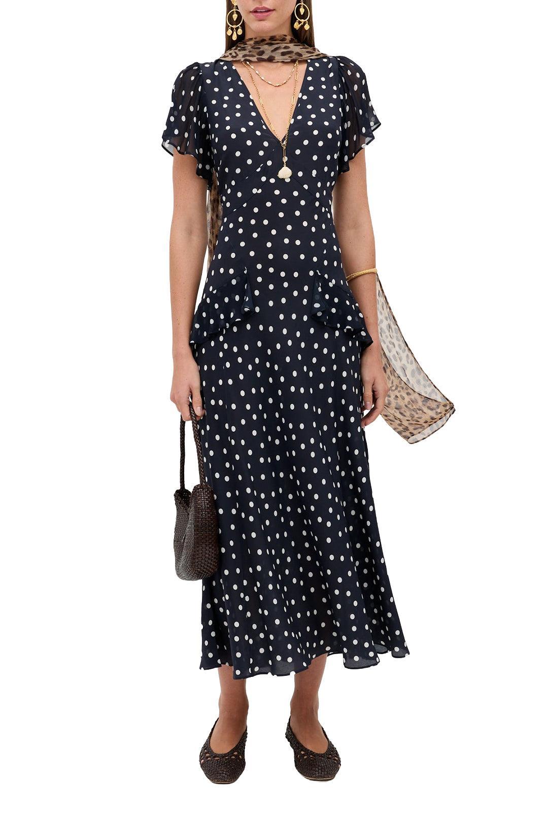 Rixo-Evie Silk Midi Dress-dgallerystore