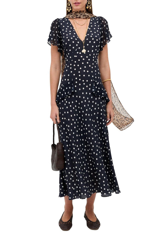 Rixo-Evie Silk Midi Dress-dgallerystore