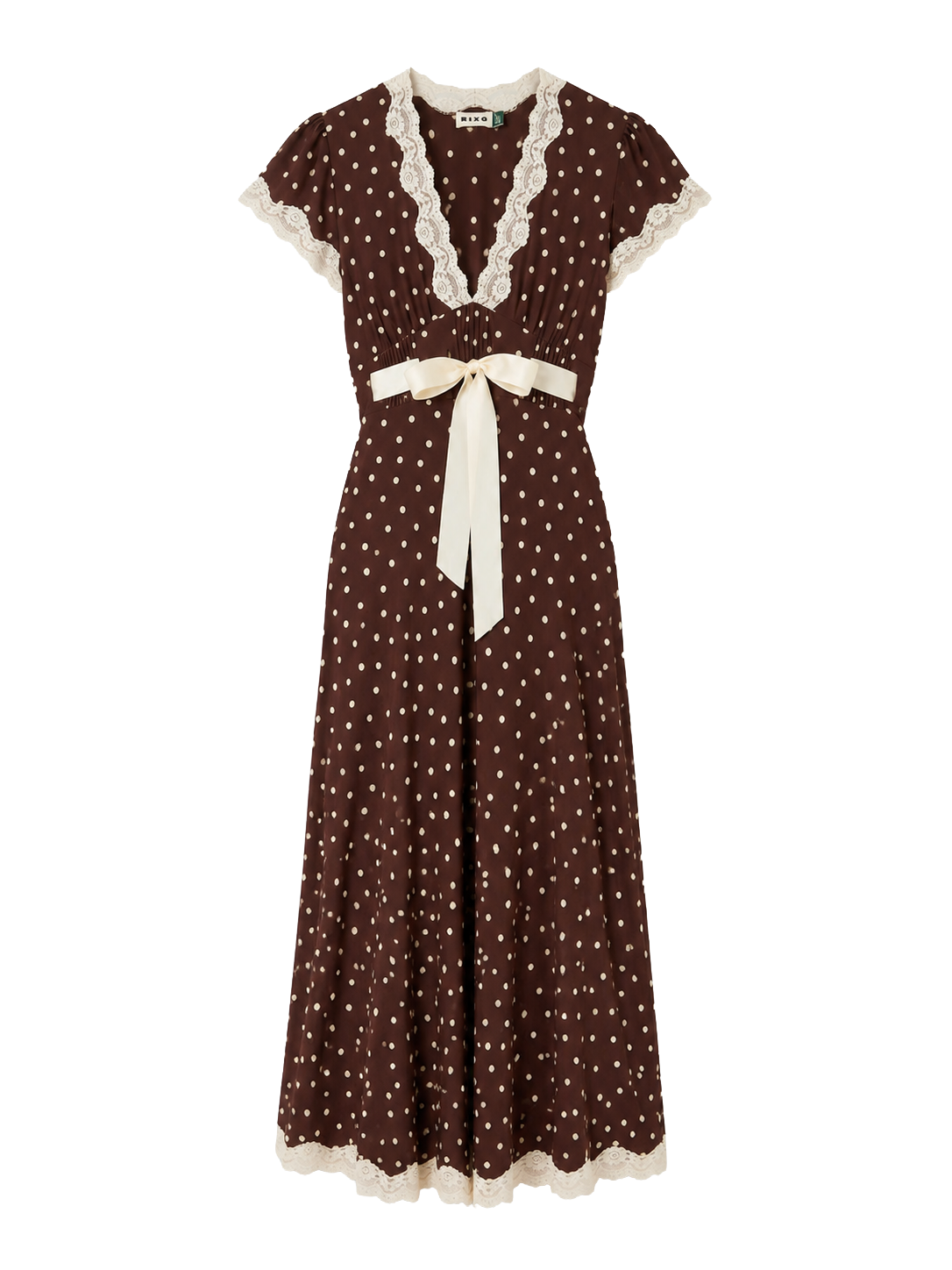 Rixo-Marlice Dress Layla Dot Brown-dgallerystore