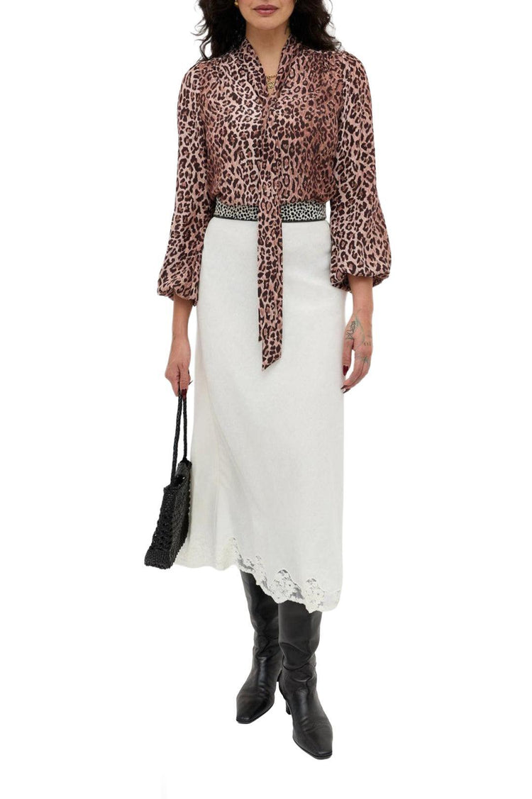 Rixo-Moss Leopard Silk Blouse-dgallerystore