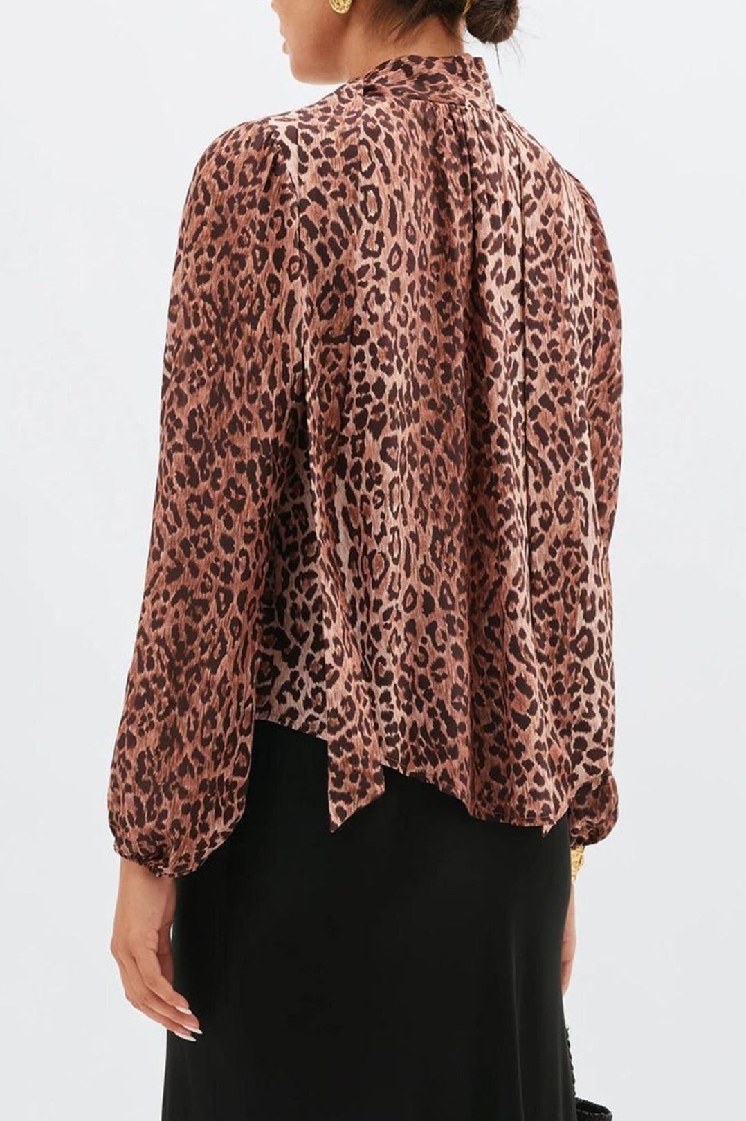 Rixo-Moss Leopard Silk Blouse-dgallerystore