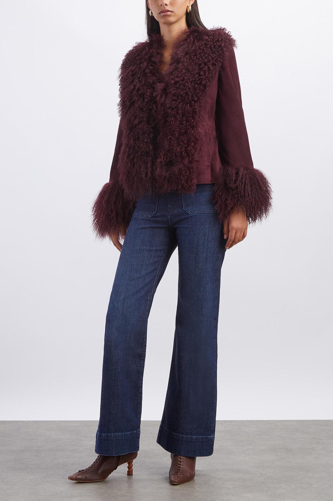 Rixo-Sammy Maroon Suede Jacket-dgallerystore