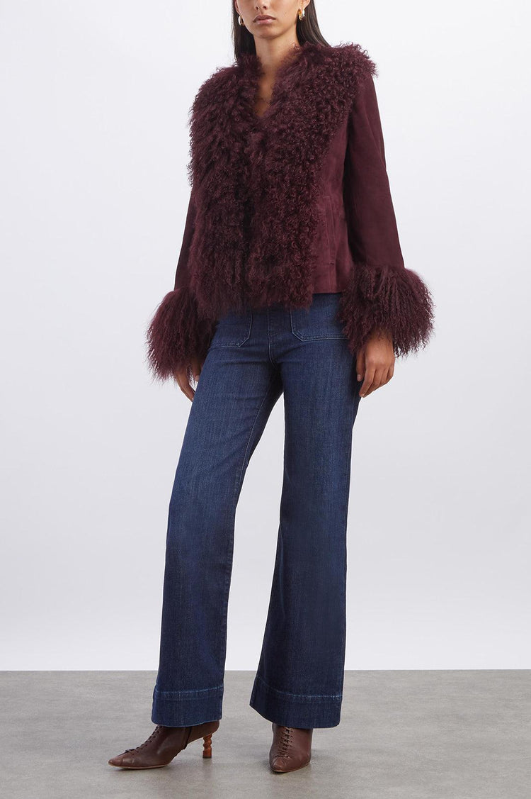 Rixo-Sammy Maroon Suede Jacket-dgallerystore