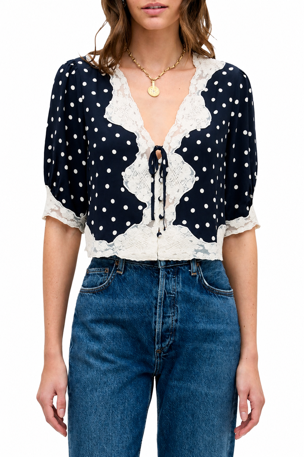 Rixo-Ursula top layla dot navy-dgallerystore