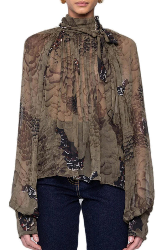 Ronny Kobo-Zenia top - jade camo-dgallerystore
