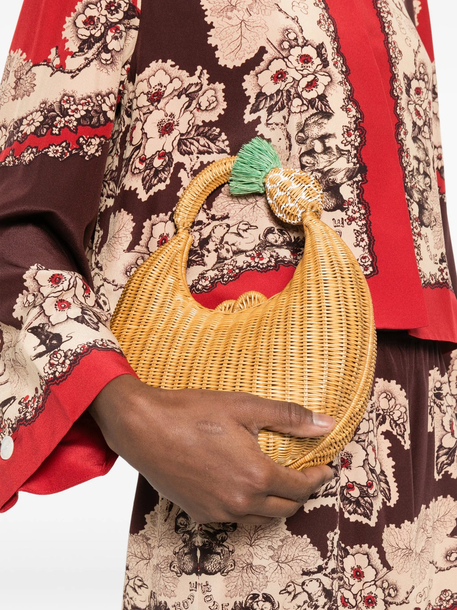 Serpui-Serpui pineapple embellished woven clutch bag 316646-dgallerystore