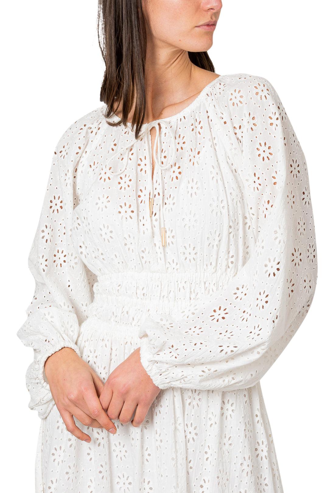 White broderie maxi dress Clearance