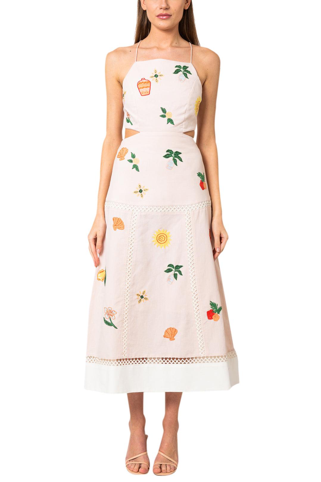 Significant Other-Embroidered midi dress-dgallerystore