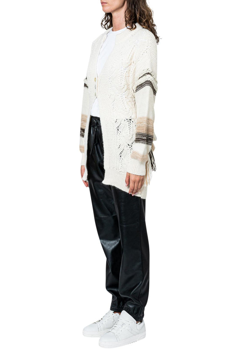 Simkhai-Knit wool fringed cardigan-dgallerystore