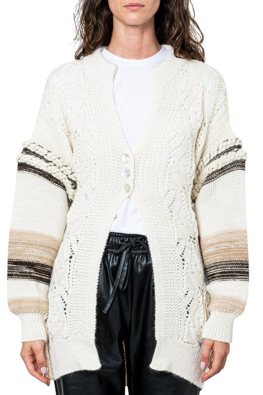 Simkhai-Knit wool fringed cardigan-dgallerystore