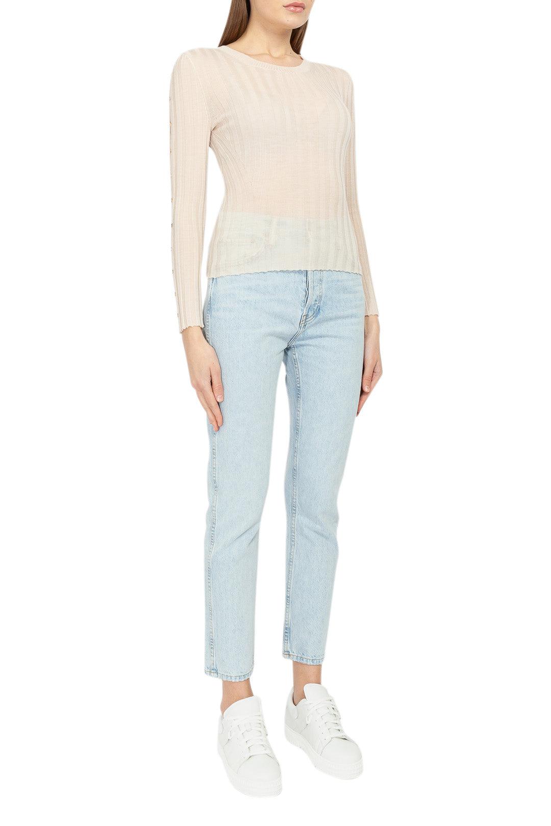 Simkhai-Ribbed sweater with cut-out detail-dgallerystore