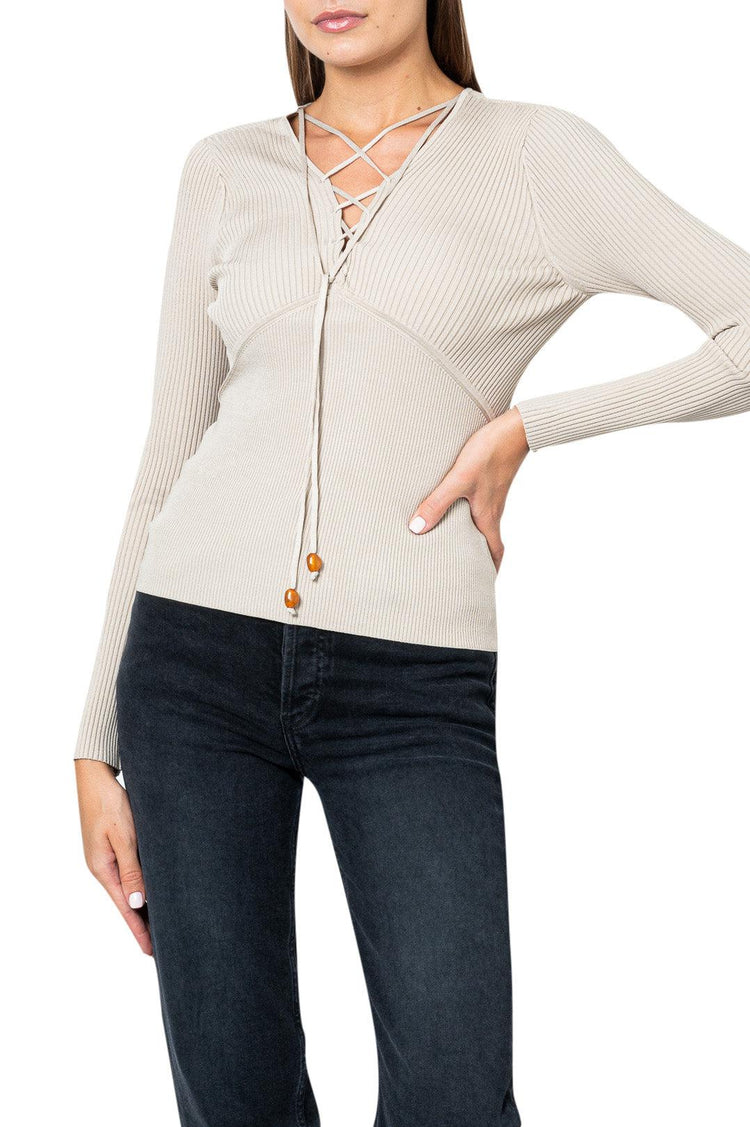 Simkhai-Ribbed top with criss-cross detail-422-2039-K-dgallerystore