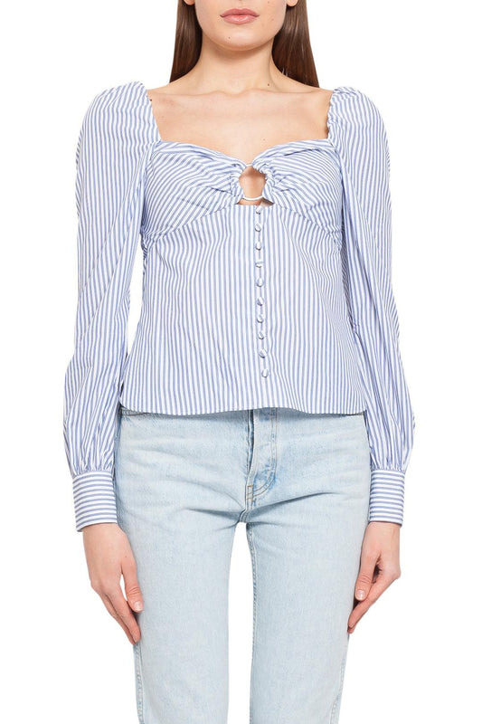 Simkhai-Striped pattern top with cut-out detail-dgallerystore