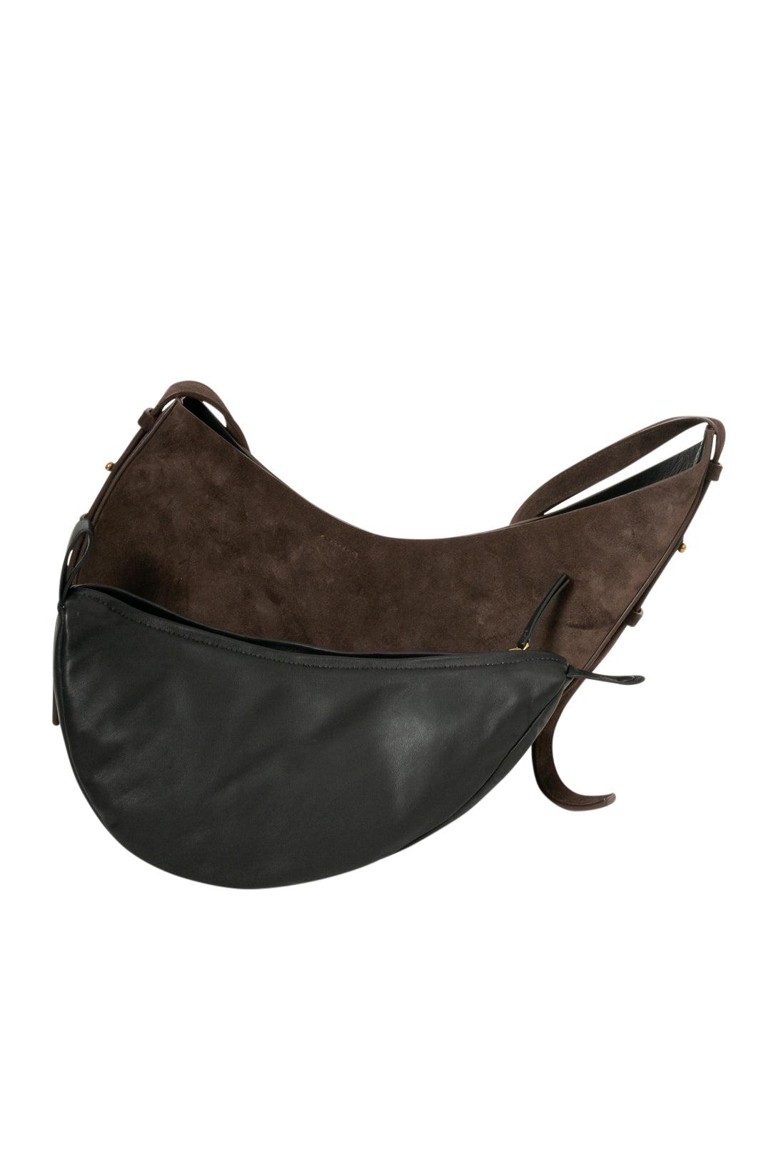 Soeur-Winona Dark Brown Suede Bag-dgallerystore