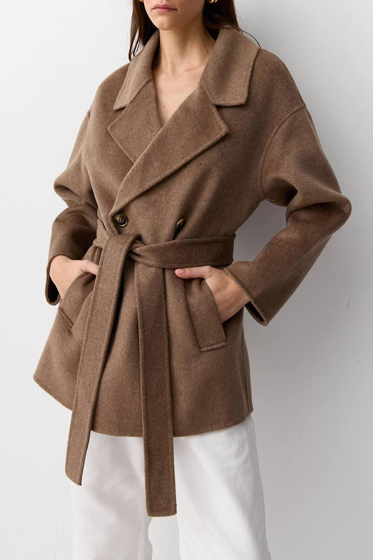 The Curated-The london jacket chocolate melange-dgallerystore