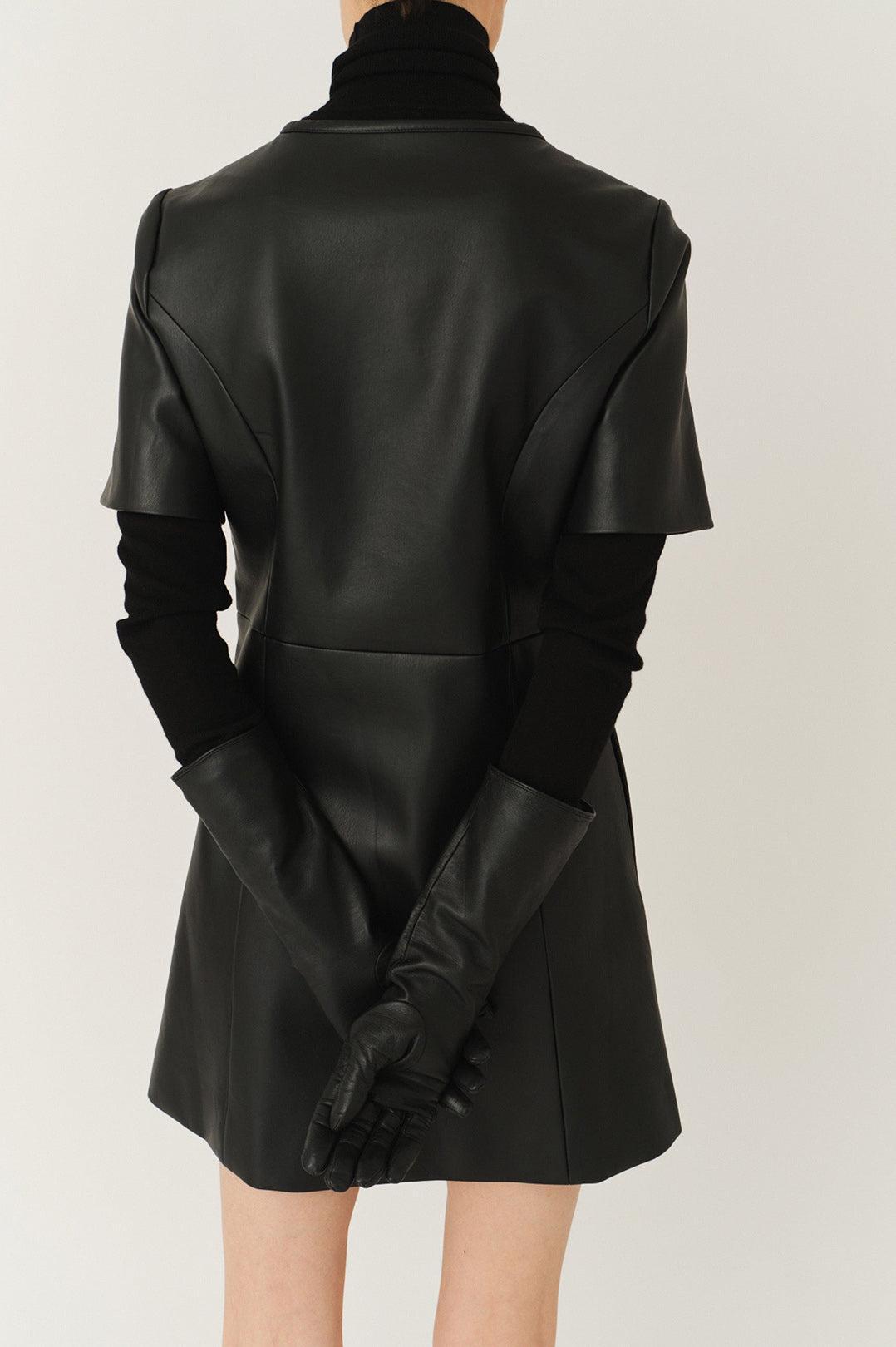 black mini dress in store Velvi - Evelyn Mini Dress - Ruched Bustier Short Dress - Black