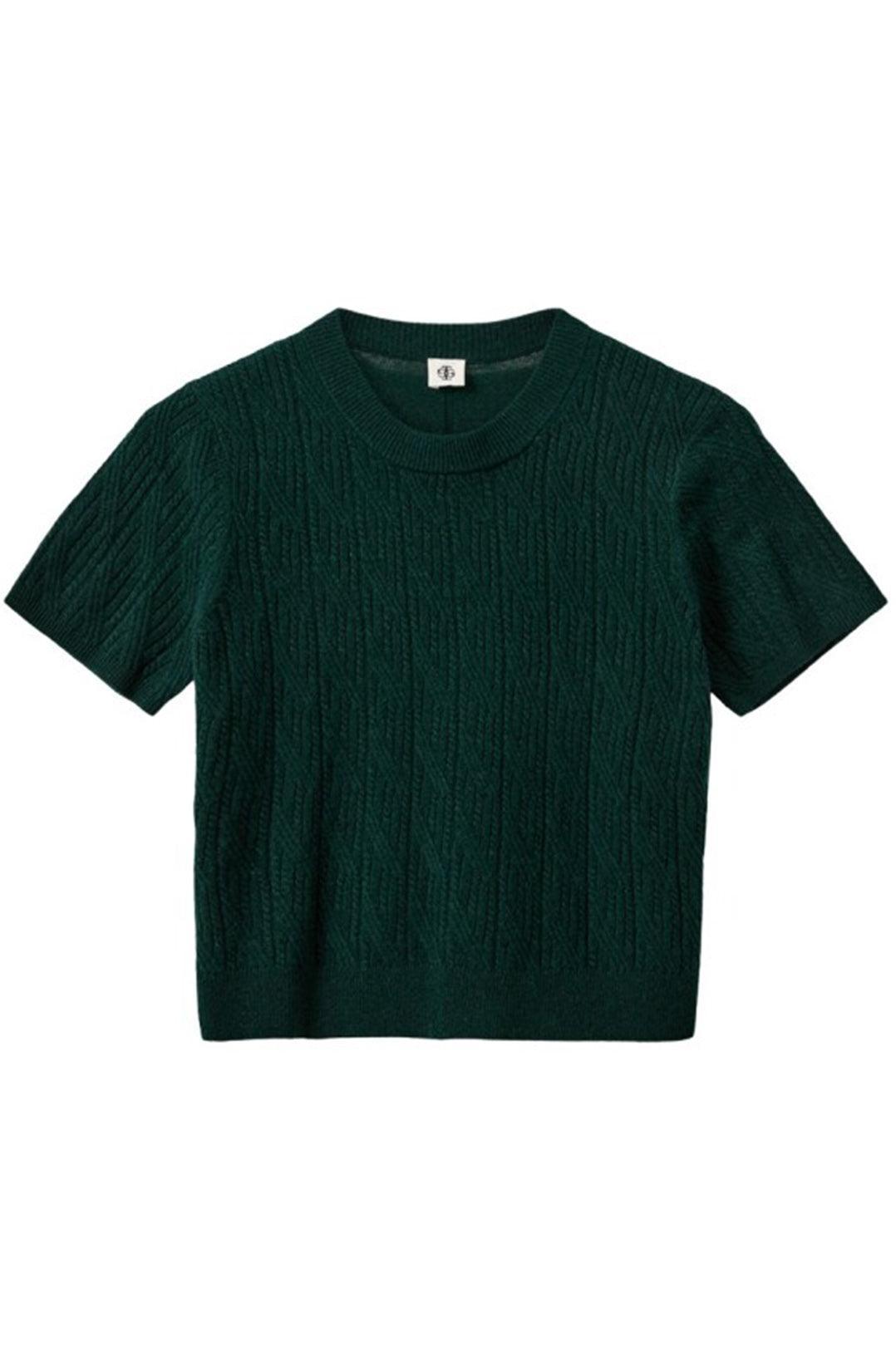 The Garment-Como Tee Mini Rib Bottle Green-dgallerystore