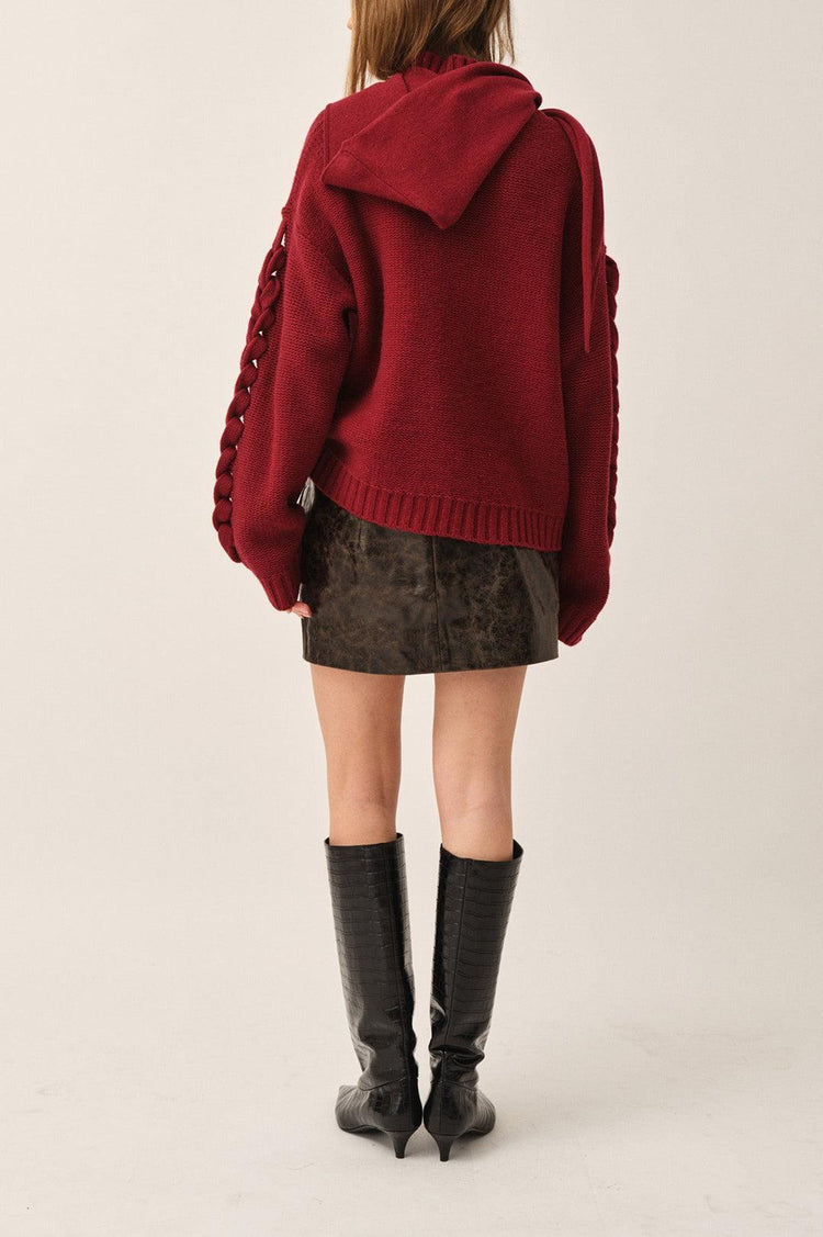 The Garment-Como braid sweater merlot-dgallerystore