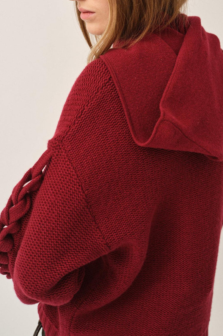 The Garment-Como braid sweater merlot-dgallerystore