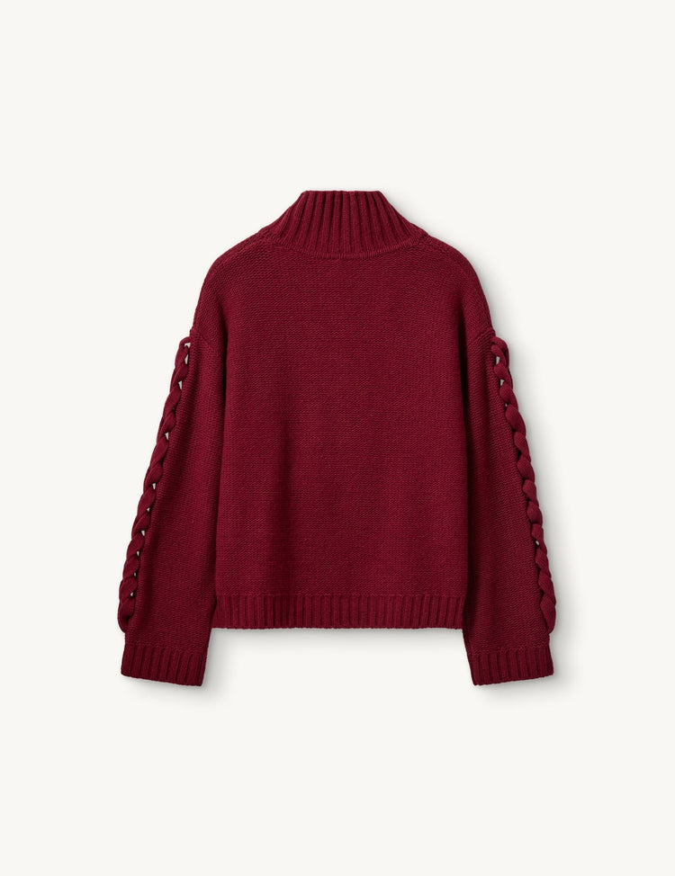The Garment-Como braid sweater merlot-dgallerystore